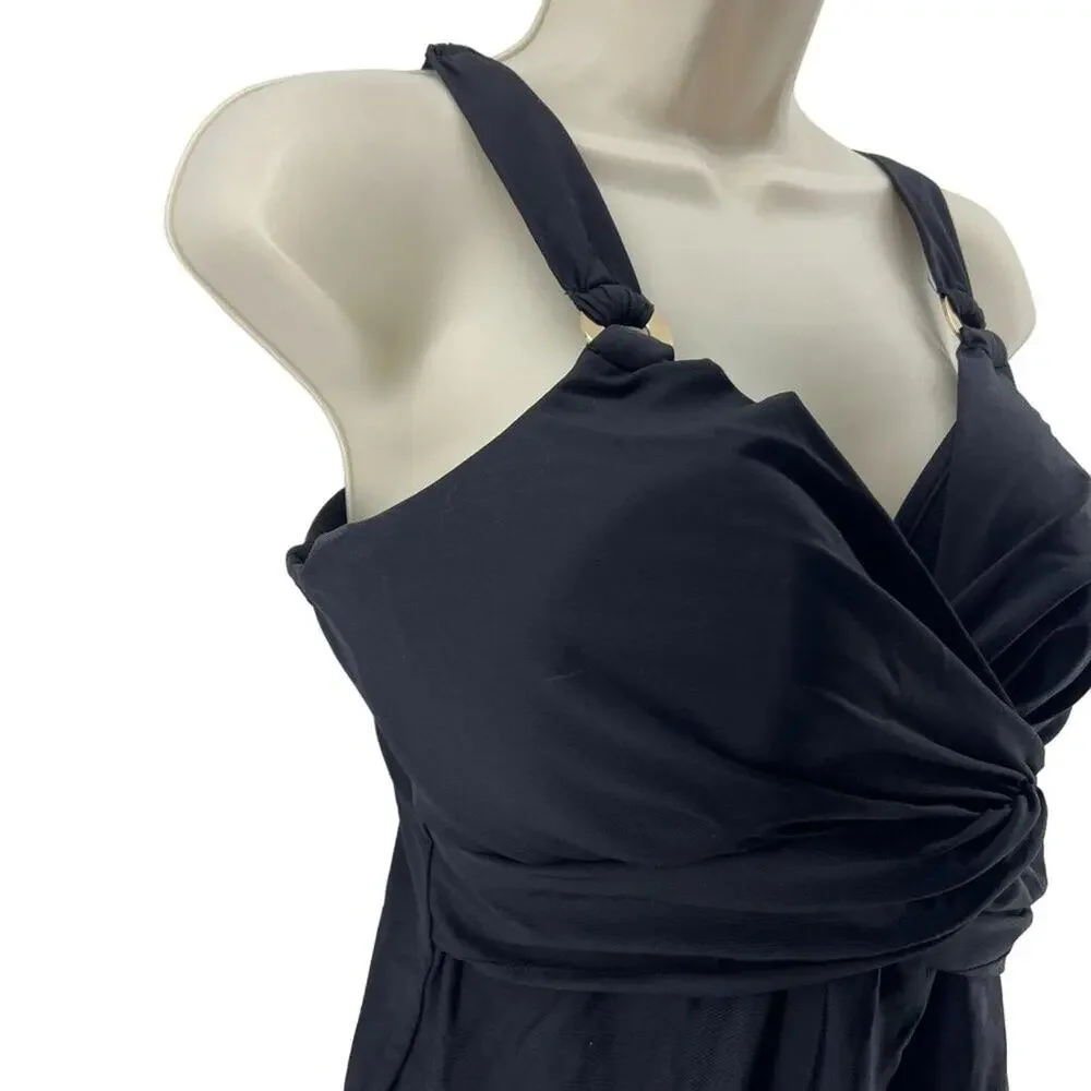 Miraclesuit Women's Solid Plunge Underwire Tankini Swim Top 6518614 Size 36D